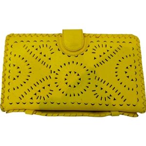 Yellow Leather Cleobella "Mexicana" Clutch